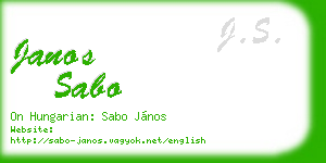 janos sabo business card